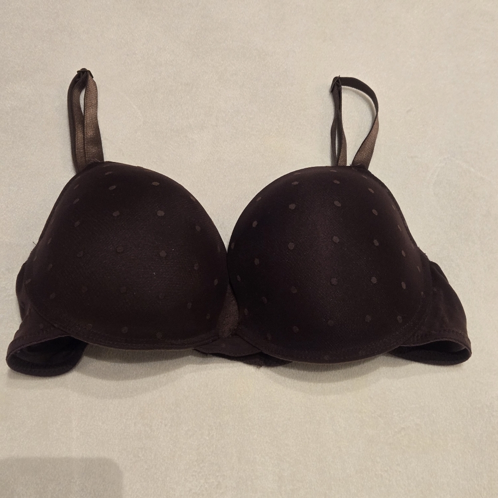RAMPAGE INTIMATES Brown Polka Dot Mesh Underwire Bra Size 40C